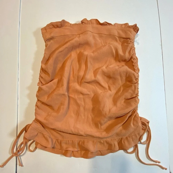 Flynn Skye Ruched Tie Ruffled Tube Top Size Small B6 - Picture 1 of 3